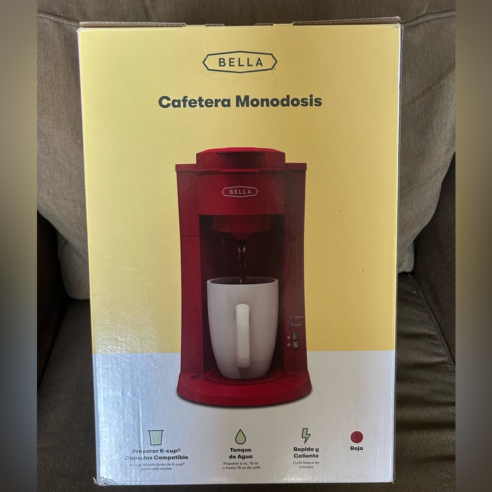 New Bella red Single Serve Coffee maker